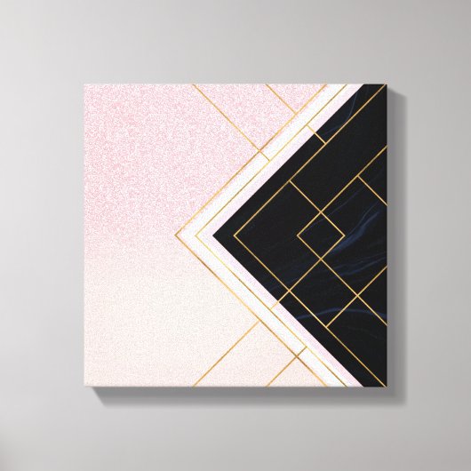 Modern ontwerp voor geometrische roze goudlijnen canvas afdruk (Voorkant)