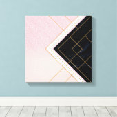Modern ontwerp voor geometrische roze goudlijnen canvas afdruk (Insitu (Houten vloer))