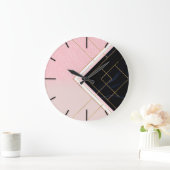 Modern ontwerp voor geometrische roze goudlijnen grote klok (Huis)