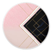 Modern ontwerp voor geometrische roze goudlijnen keramische knop (Voorkant)