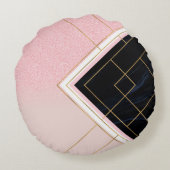 Modern ontwerp voor geometrische roze goudlijnen rond kussen (Achterkant)