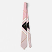 Modern ontwerp voor geometrische roze goudlijnen stropdas (Voorkant)