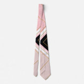 Modern ontwerp voor geometrische roze goudlijnen stropdas (Achterkant)