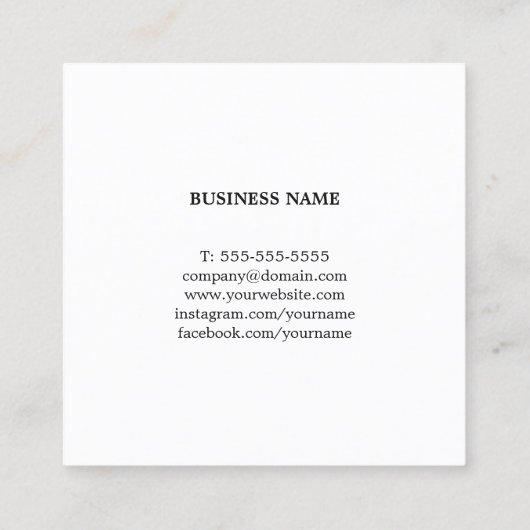 Modern ontwerp voor grafisch pasta-interieur vierkante visitekaartje (Achterkant)
