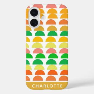 Modern ontwerp voor moderne, Bright Citrus Geometr iPhone 16 Hoesje