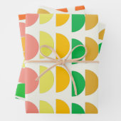 Modern ontwerp voor moderne, Bright Citrus Geometr Inpakpapier Vel (In situ)