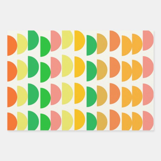 Modern ontwerp voor moderne, Bright Citrus Geometr Inpakpapier Vel (Voorkant)