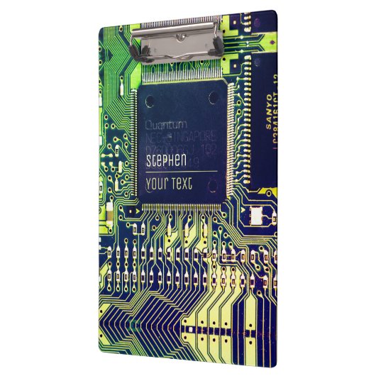 Modern ontwerp voor printplaat voeg naam toe Geeky Klembord (Links)