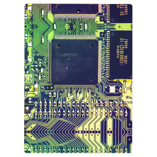 Modern ontwerp voor printplaat voeg naam toe Geeky Klembord (Achterkant)