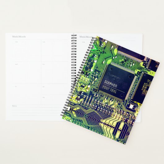 Modern ontwerp voor printplaat voeg naam toe Geeky Planner (Display)