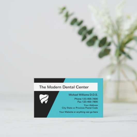 Modern ontwerp voor tandheelkundig kantoor visitekaartje (Staand voorkant)