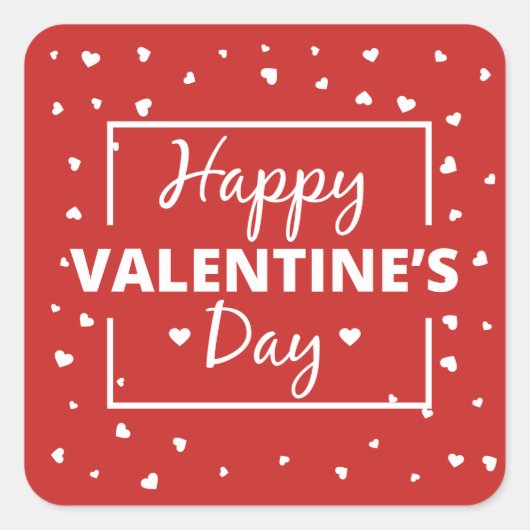 Modern ontwerp voor Valentijn Vierkante Sticker (Voorkant)