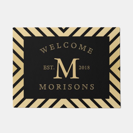Modern ontwerp voor zwart en goud deurmat (Voorkant)