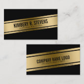 Modern ontwerp voor zwart en goud visitekaartje (Voorkant / Achterkant)