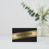 Modern ontwerp voor zwart en goud visitekaartje (Staand voorkant)