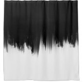 Modern ontwerp voor zwarte penseelstreken douchegordijn (Voorkant)