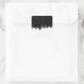 Modern ontwerp voor zwarte penseelstreken vierkante sticker (Tas)