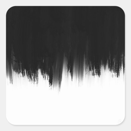 Modern ontwerp voor zwarte penseelstreken vierkante sticker (Voorkant)