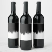 Modern ontwerp voor zwarte penseelstreken wijn etiket (Flessen)