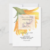 Modern Ontwerp Zonnebloem Bloemen Bruiloft Uitnodi Kaart (Voorkant)