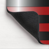 Modern ontwerp zwart en rode strepen muismat (Hoek)