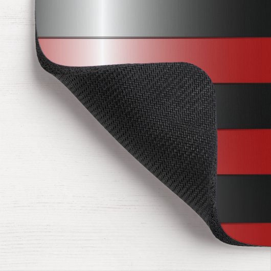 Modern ontwerp zwart en rode strepen muismat (Hoek)