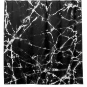 Modern Ontwerp Zwart Marmeren Witte Accenten Douchegordijn (Voorkant)