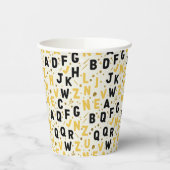 Modern Onyx & Gold Academy Papieren Bekers (Links)