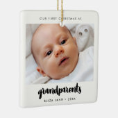 Modern Onze eerste kerst als grootouders Foto Keramisch Ornament (Rechts)