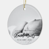 Modern Onze eerste kerst als grootouders foto Keramisch Ornament (Links)