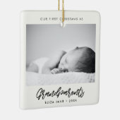 Modern Onze eerste kerst als grootouders foto Keramisch Ornament (Rechts)