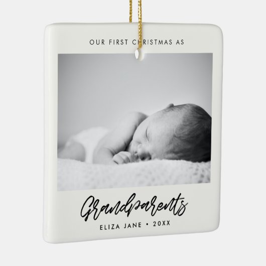 Modern Onze eerste kerst als grootouders foto Keramisch Ornament (Rechts)