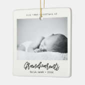 Modern Onze eerste kerst als grootouders foto Keramisch Ornament (Links)