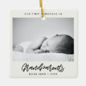 Modern Onze eerste kerst als grootouders foto Keramisch Ornament (Voorkant)