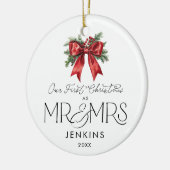 Modern Onze eerste kerst als meneer en mevrouw Fot Keramisch Ornament (Links)