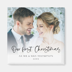Modern Onze Eerste Kerst Als Meneer Mevrouw Foto S Magneet