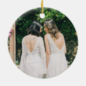 Modern Onze eerste kerst als mevrouw en mevrouw Gr Keramisch Ornament (Achterkant)