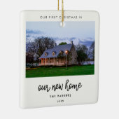 Modern Onze eerste kerst in ons nieuwe huis Keramisch Ornament (Rechts)