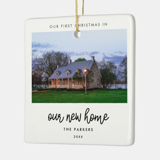 Modern Onze eerste kerst in ons nieuwe huis Keramisch Ornament (Links)
