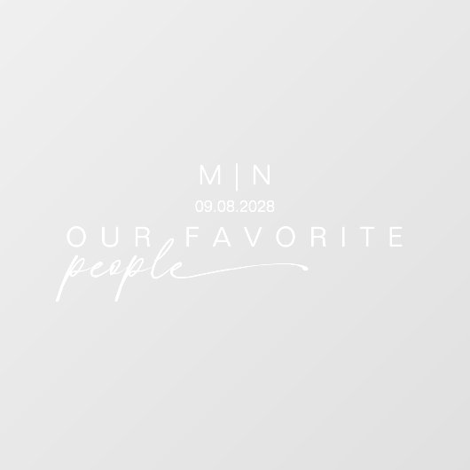 Modern Onze favoriete mensen Trouwspiegel Decal (Vel)