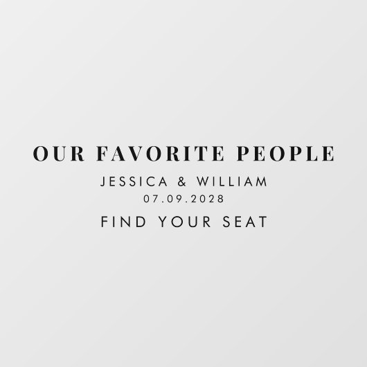 Modern Onze favoriete mensen Trouwspiegel Decal (Vel)