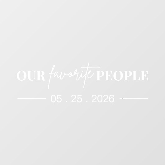 Modern Onze favoriete mensen Trouwspiegel Decal (Vel)