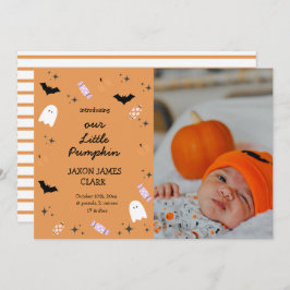 Modern onze kleine pomkin Halloween Birth Announce Aankondiging