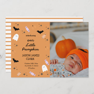 Modern onze kleine pomkin Halloween Birth Announce Aankondiging