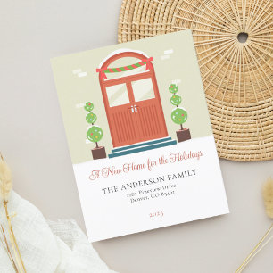 Modern Onze Nieuwe Home Vakantie Verhuisaankondigi Feestdagenkaart