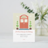 Modern Onze Nieuwe Home Vakantie Verhuisaankondigi Feestdagenkaart (Staand voorkant)