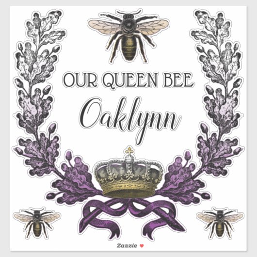 Modern Onze Queen Bee Baby kwekerij Sticker (Vel)