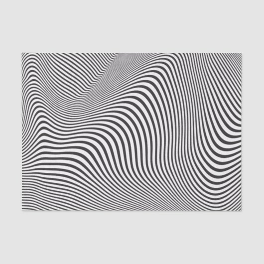 Modern Op Art Curves Waves Elegant Retro 70s  Tissuepapier (Voorkant)