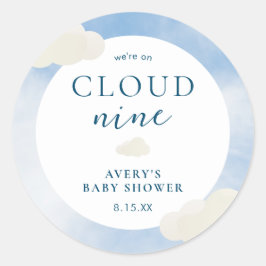 Modern op cloud 9 Baby shower gunst Ronde Sticker