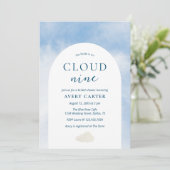 Modern op Cloud 9 Vrijgezellenfeest Kaart (Staand voorkant)